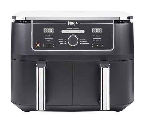 Ninja Foodi MAX Dual Zone Hot Air Fryer [AF400EU] 9.5 L Capacity, 2  Compartments, 6 Functions, Grey Black – Ninjomix